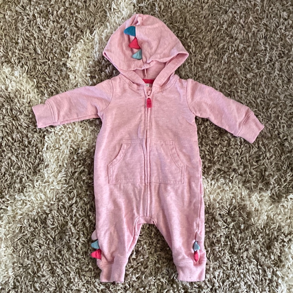 3 month Pink dinosaur onesie. Washed but never worn!